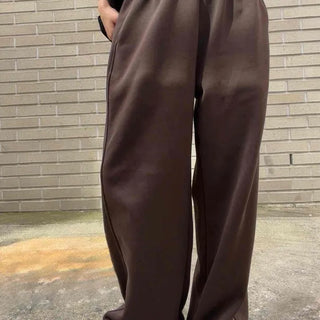 Loose Fit Wool Blend High-Rise Pants