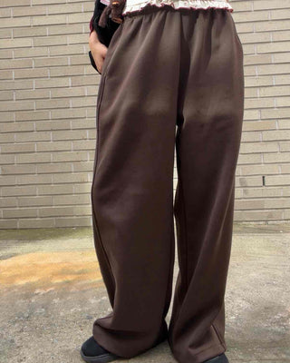 Loose Fit Wool Blend High-Rise Pants