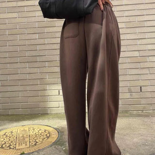 Loose Fit Wool Blend High-Rise Pants
