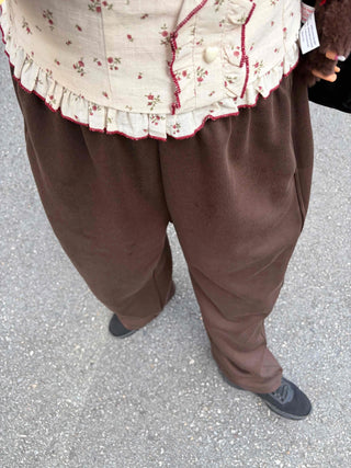 Loose Fit Wool Blend High-Rise Pants