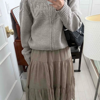 French Tiered Cotton Maxi Skirt