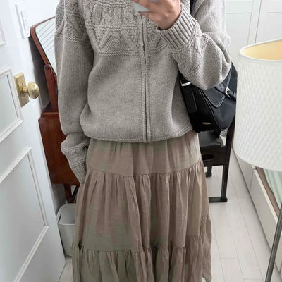 French Tiered Cotton Maxi Skirt