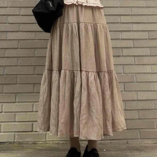 French Tiered Cotton Maxi Skirt
