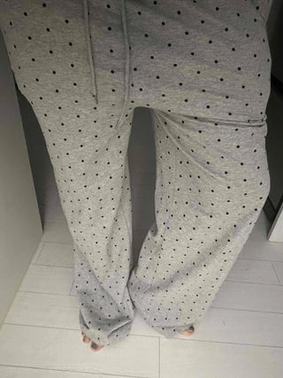 Dot Pattern Wide Straight Pants