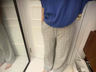 Dot Pattern Wide Straight Pants