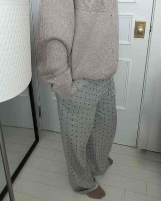 Dot Pattern Wide Straight Pants