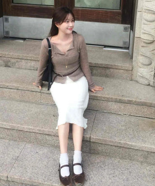 Cozy Slim Fit Lace Midi Skirt