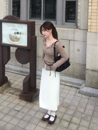 Cozy Slim Fit Lace Midi Skirt