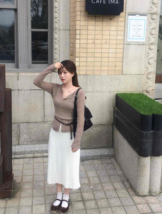 Cozy Slim Fit Lace Midi Skirt