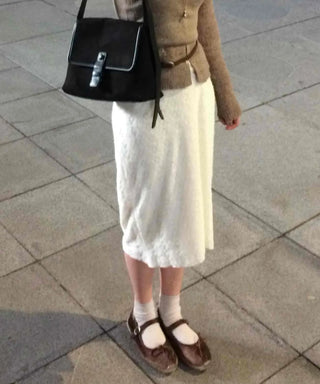 Cozy Slim Fit Lace Midi Skirt