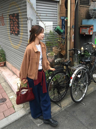 Oversized Suede Zip-up Blouson Jacket