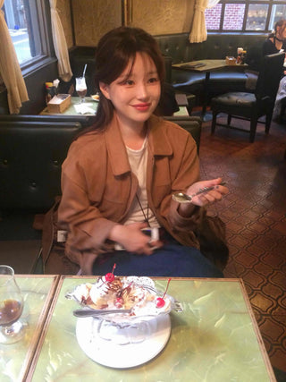 Oversized Suede Zip-up Blouson Jacket