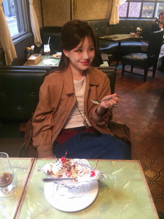 Oversized Suede Zip-up Blouson Jacket