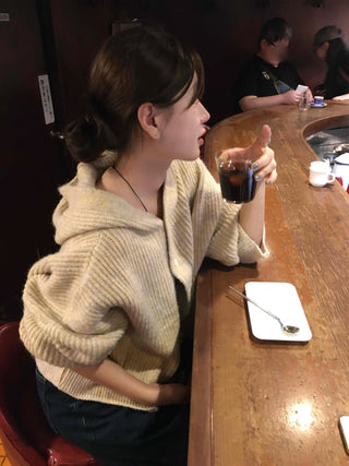 Oversized Shawl Collar Knit Cardigan