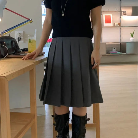Classic Tennis A-Line Midi Skirt