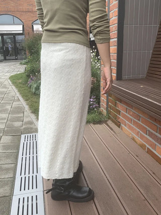 Knit Pattern A-Line Long Skirt