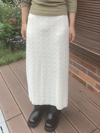 Knit Pattern A-Line Long Skirt