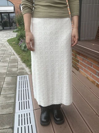 Knit Pattern A-Line Long Skirt