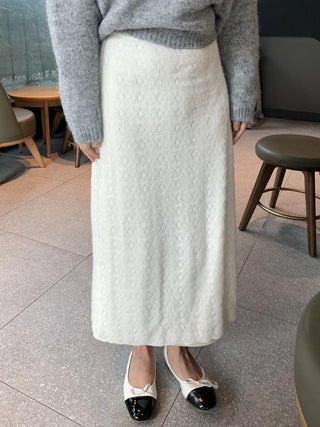 Knit Pattern A-Line Long Skirt
