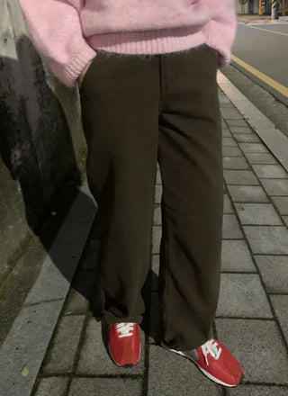 High-rise Double-pleated Loose-fit Slacks