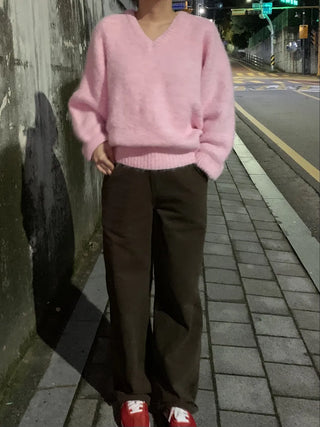 High-rise Double-pleated Loose-fit Slacks
