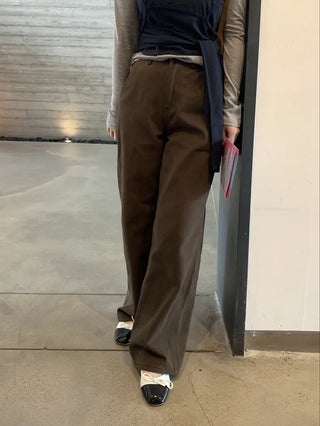 High-rise Double-pleated Loose-fit Slacks