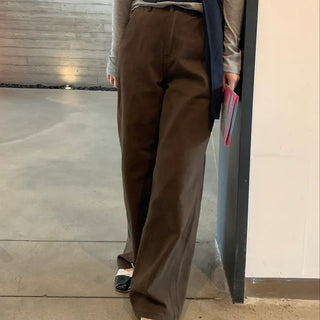 High-rise Double-pleated Loose-fit Slacks