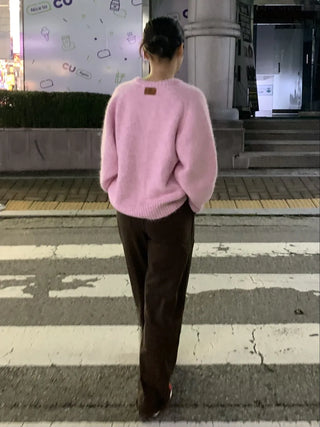 High-rise Double-pleated Loose-fit Slacks