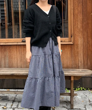 Loose Fit V-Neck Knit Cardigan