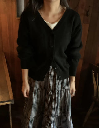 Loose Fit V-Neck Knit Cardigan