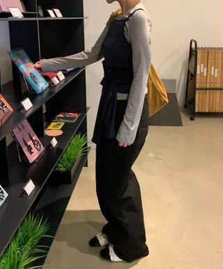 Straight Wide Cargo Denim Pants