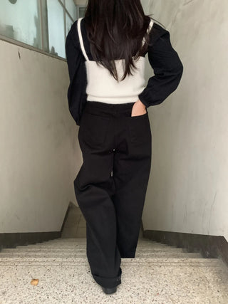 Straight Wide Cargo Denim Pants