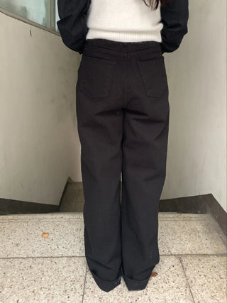 Straight Wide Cargo Denim Pants