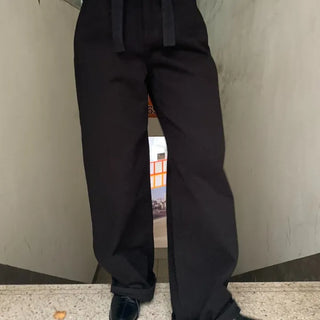 Straight Wide Cargo Denim Pants