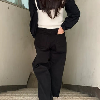 Straight Wide Cargo Denim Pants