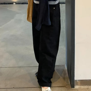 Straight Wide Cargo Denim Pants