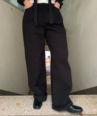 Straight Wide Cargo Denim Pants