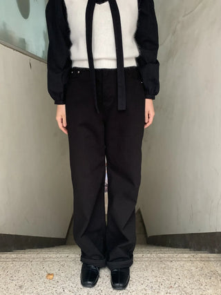 Straight Wide Cargo Denim Pants