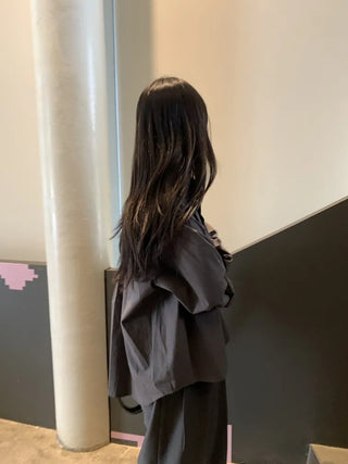 Oversized puff sleeve basic shirt