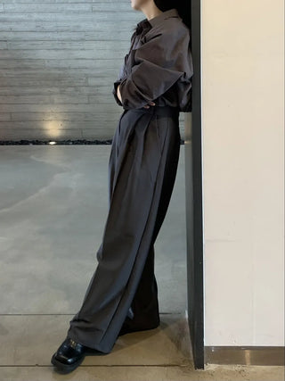 Oversized puff sleeve basic shirt
