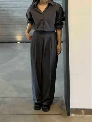 Oversized puff sleeve basic shirt