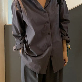 Oversized puff sleeve basic shirt
