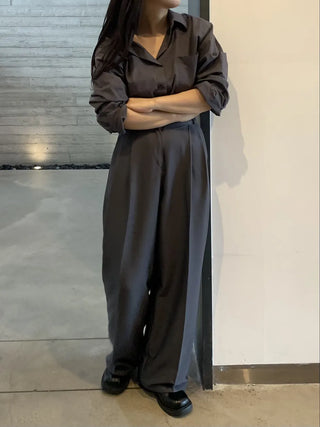 Oversized puff sleeve basic shirt