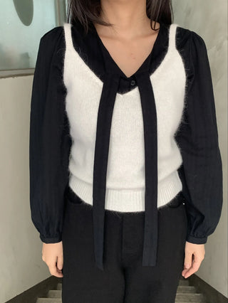 V-neck Knit Sleeveless Top