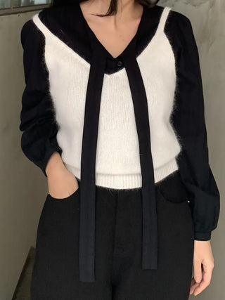 V-neck Knit Sleeveless Top