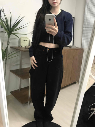 Oversized Wide Straight Elastic Pants