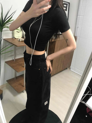 Oversized Wide Straight Elastic Pants