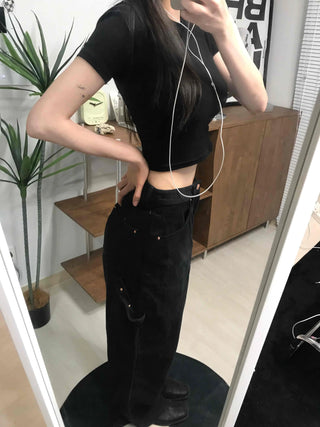Oversized Wide Straight Elastic Pants