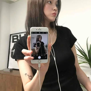 Basic Slim Fit Round Neck Short Sleeve T-shirt