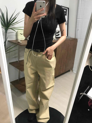 Basic Slim Fit Round Neck Short Sleeve T-shirt